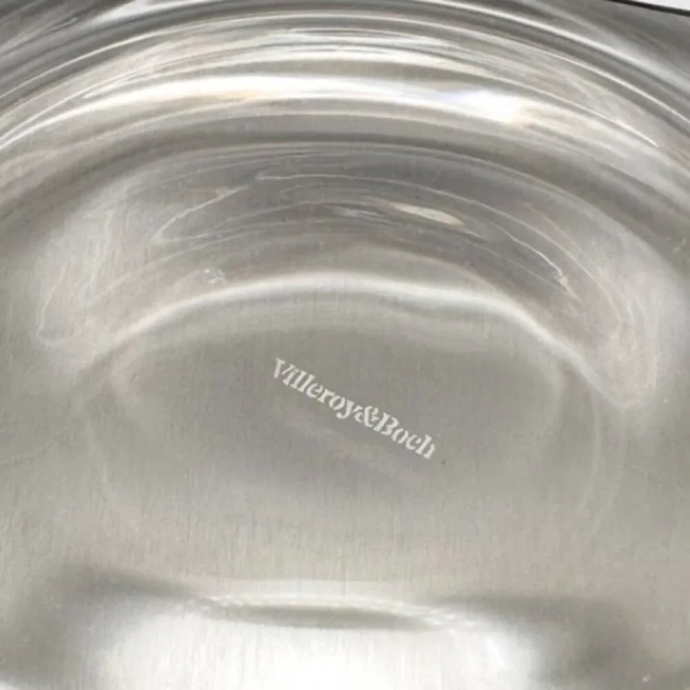 Villeroy Boch Wave Salad Bowl 7” Clear Crystal Contemporary Minimalist Dining